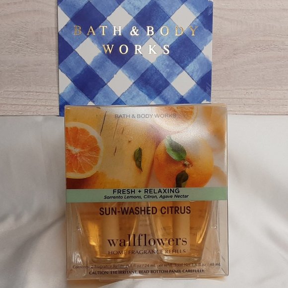 BATH & BODY WORKS WALLFLOWERS PLUG-IN REFILLS 'SUN-WASHED CITRUS' 2-PACK - Picture 1 of 14